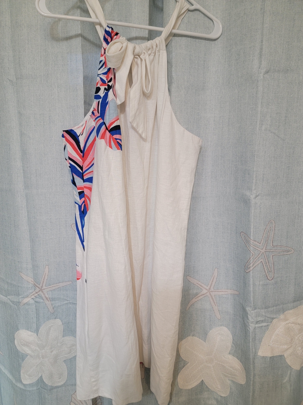 Tommy Bahama Dress Me Tigre Linen Blend Ivory Multicolor Floral Halter NWT - Picture 2 of 6